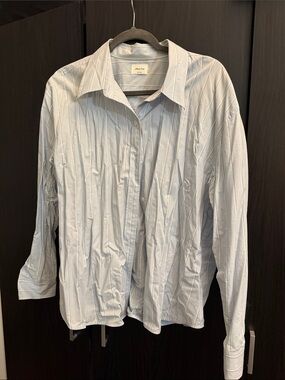 Wilfred Light Blue Pinstripe Men's Dress Shirt